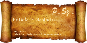 Pribék Szabolcs névjegykártya